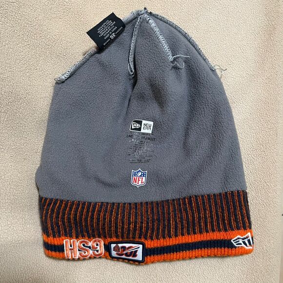 NFL Chicago bears Beanie Unisex New Era Knit Cuff Sports Adult Orange and Black - Picture 3 of 5